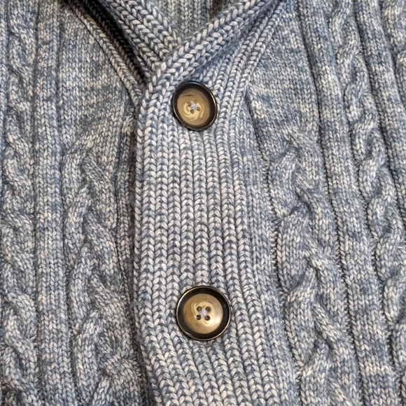 Soul Of London Grandpacore Wool Blend Cable Knit Cardigan Sweater Blue Size M - Picture 4 of 11